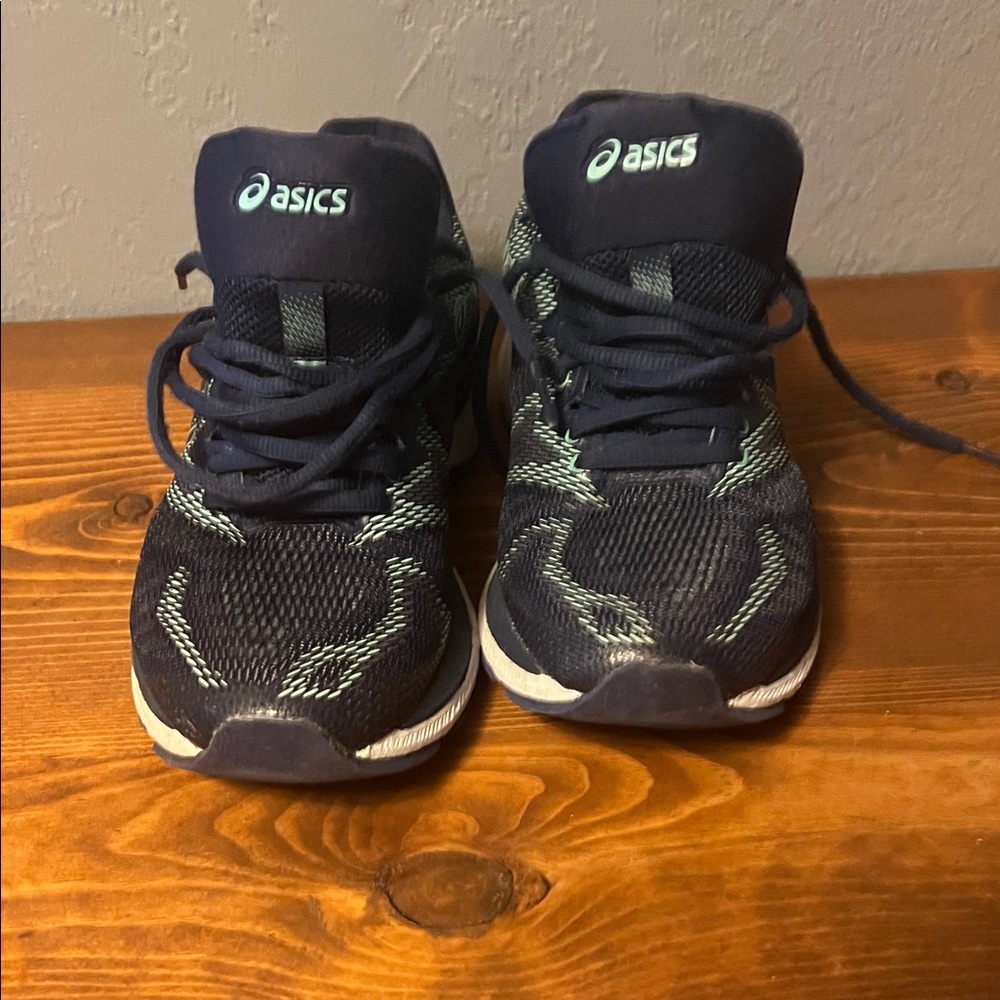 Asics women’s Navy and Green Sneakers